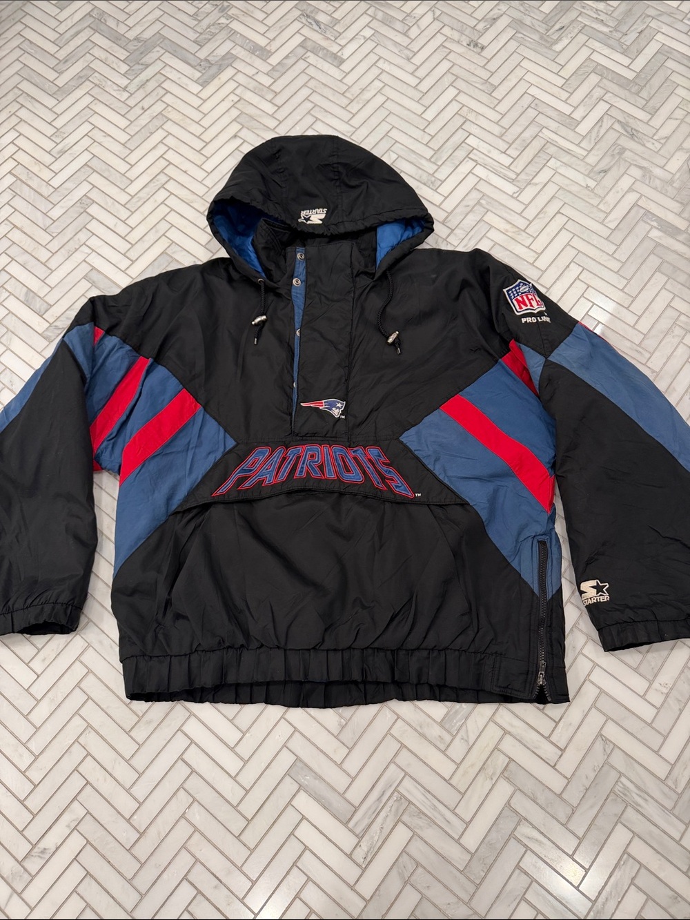 Vintage 90s STARTER New England Patriots NFL Pro Line Pullover Jacket XL